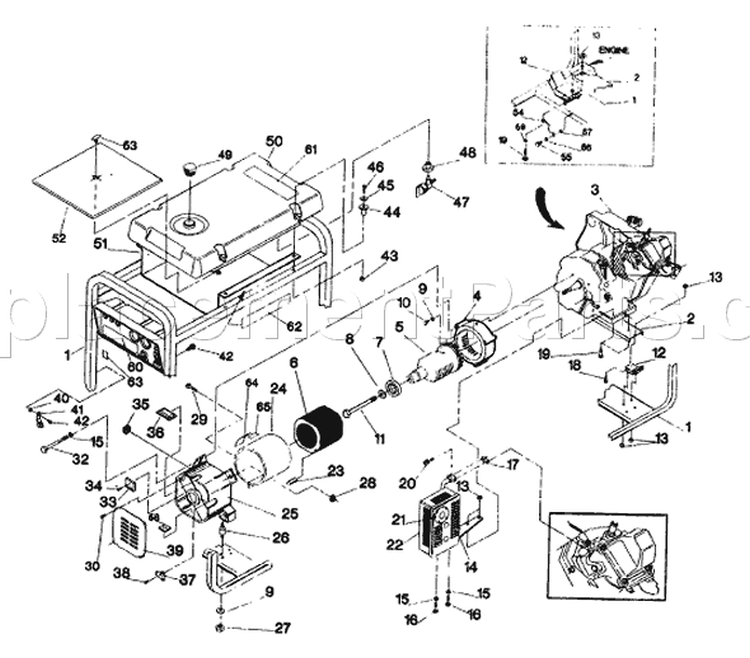 Page D Diagram and Parts List for 9514-0  Briggs and Stratton Generator
